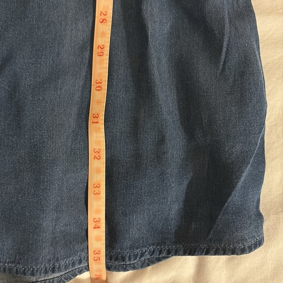 Lily Sky dark denim chambray dress button down tie waist long sleeve - Picture 16 of 16